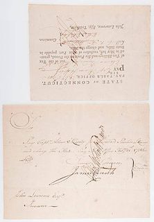 Revolutionary War-Period Documents Pertaining to Captain Adam Shapley, Who Fell in the Fort Griswold Massacre, 1781 