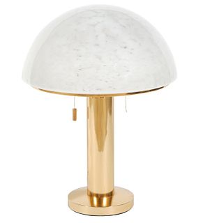 Glashutte Limburg Brass Lamp Mushroom Shade
