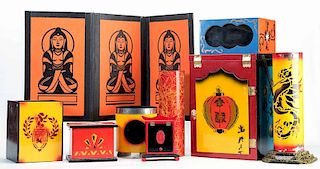 [MAK] Collection of MAK Magic Props. Columbus, Ohio: U.F. Grant/MAK, ca. 1960s Ð 80s. Including Buddha Tubes; French Arm Chopper; Torch Through Head 