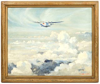 Eric Sloane 'Clipper At 1500' Oil Painting
