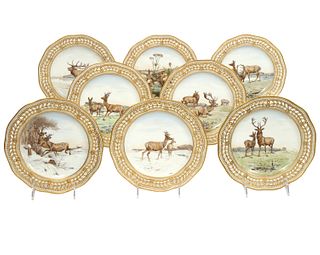 8 Royal Copenhagen Porcelain Game Plates
