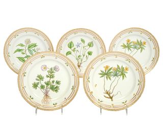 5 Flora Danica Royal Copenhagen Salad Plates
