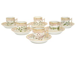 6 Flora Danica Chocolate Cups and Saucers