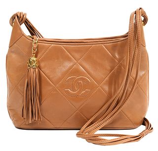 Chanel Vintage Brown Lambskin Shoulder Bag
