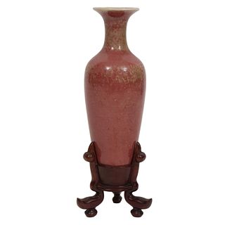 Chinese Peach-Bloom Glazed Vase