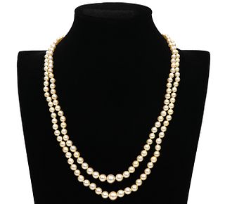 18K YG, Turquoise & Cultured Pearl Necklace