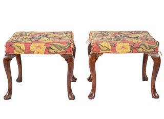 18th Ct. Pr. English Tabouret Queen Anne Stools