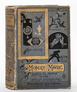 Hoffmann, Professor (Angelo Lewis). Modern Magic. New York: George Routledge, ca. 1890s. American edition. Pale blue pictorial cloth stamped in black 