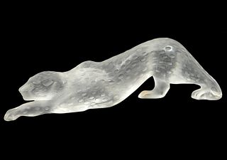 Lalique Zeila Crystal Panther Sculpture