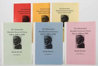 Koval, Frank. The Illustrated Houdini Research Diaries, Parts 1 Ð 6. Chadderton: Author, 1993 Ð 94. Six volumes. Printed wrappers. Illustrated. 4to.