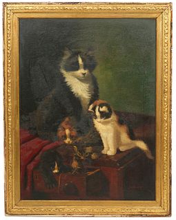 Sidney Lawrence Brackett Kittens Oil Painting