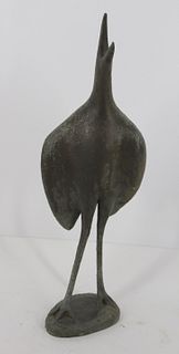 Illegibly Signed Bronze Bird Sculpture.
