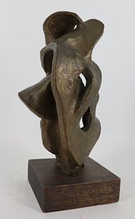 F. Hamilton  Bronze Abstract Sculpture.