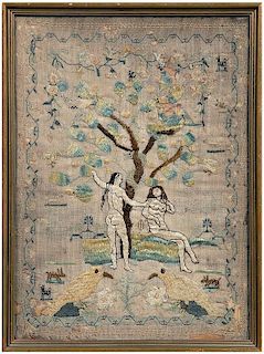1766 Adam and Eve Silk Needlework