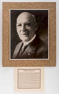 Kellar, Harry. Memorial portrait of magician Harry Kellar. 1922. Bust portrait of Kellar in coat and tie, published around the time of his death. Heav