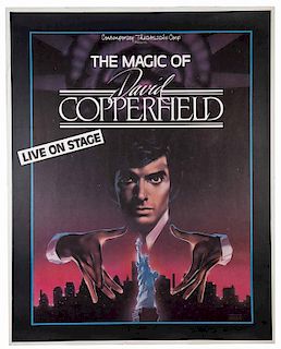 Copperfield, David. The Magic of David Copperfield. [New York]: Javack (designer) for Contemporary Theatricals Corp., (1983). Copperfield looms over t