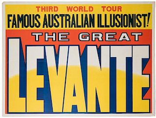 Levante, Les (Leslie Cole). The Great Levante. Third World Tour. Famous Australian Illusionist. Steel Trunk Mystery. Burnley, Lancashire: Chas. Sowden
