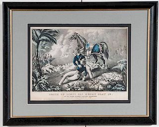 Death of Lieut. Col. Henry Clay, Jr., Battle of Buena Vista, 1847, Lithograph by Currier 