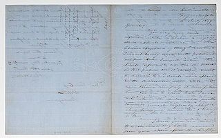 Brigadier General John Wool ALS to Lewis Cass, January 14, 1849 