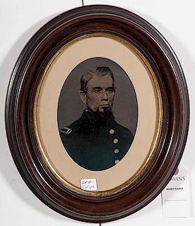 Civil War Full Plate Tintype of 1st Lieutenant George Edgcumbe, 10th New Hampshire Infantry 