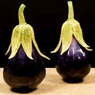 Pair of Lady Anne Gordon Porcelain Eggplants