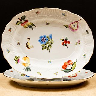 Pair of Herend Porcelain Platters in the 'Market Garden' Pattern