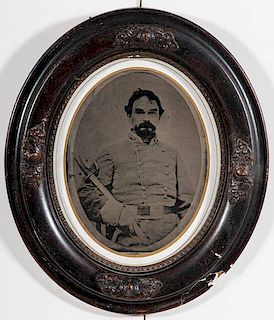 Confederate General, Mosby Monroe Parsons, Tintype 