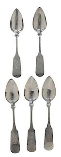 Five Savage Coin Silver Spoons