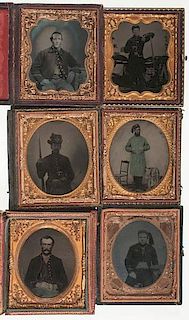 Cased Images of Union Soldiers, Including Armed Soldiers and Zouaves 