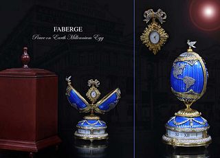 A Franklin Mint House of Faberge PEACE ON EARTH MILLENNIUM Egg, Boxed