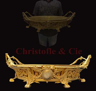 19th C. French Louis XV Ormolu Bronze Centerpiece, Signed By Christofle & Cie