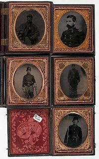 Sixth Plate Cased Tintypes of Armed Union Soldiers 