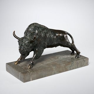 American Western School, bronze buffalo