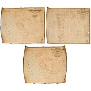 Arnold Dulon, (3) lower Manhattan maps, 1877