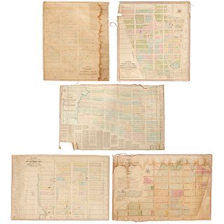 J. B. Holmes, (5) antique Manhattan maps,1865-1877