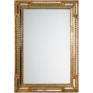 Italian "bamboo" carved and gilt paneled mirror