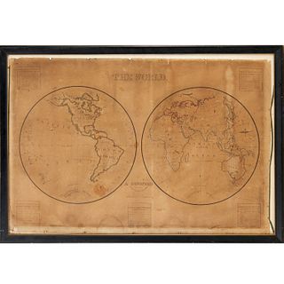 A. Dunsford, hand-drawn world map, 1859