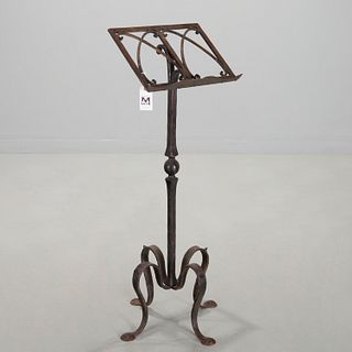 Antique wrought iron music stand or lectern