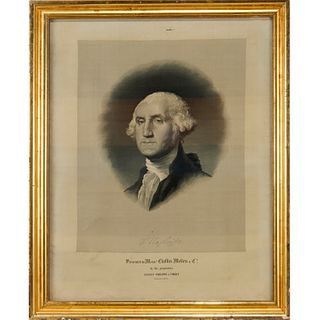 George Washington, large portrait on silk