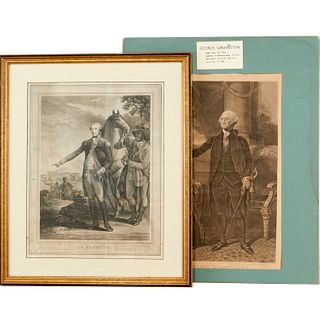 (2) Engravings: Washington, 1800 & Lafayette, 1824