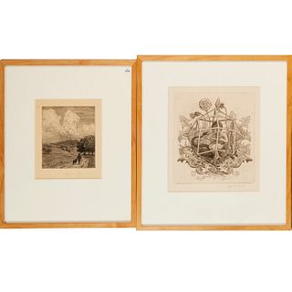 (2) signed etchings, 20th/21st c.