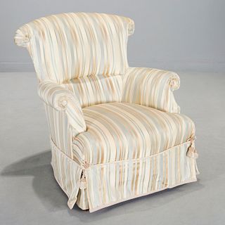 Custom decorator silk upholstered lounge chair