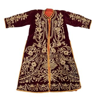 Antique Ottoman metal thread embroidered coat
