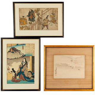 (3) Japanese woodblock prints, incl. Kuniyoshi