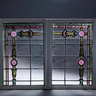 Matched pair leaded glass windows