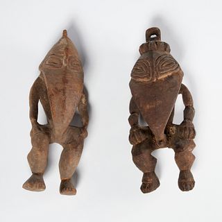 (2) Ramu River carved wood figures