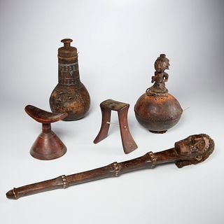 Group (5) African tribal objects