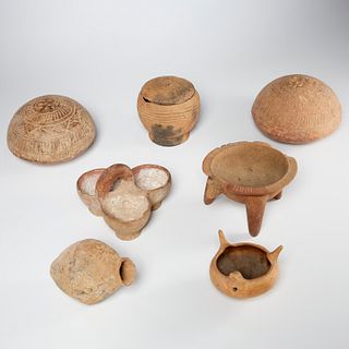 Group (7) African tribal terracotta vessels