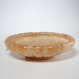 Art Deco carved alabaster center bowl