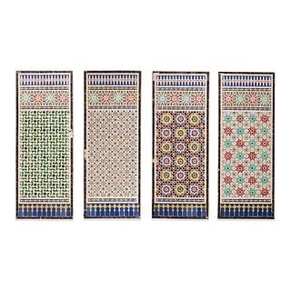 (4) Moroccan Zellige mosaic panels, 64 x 25 inches